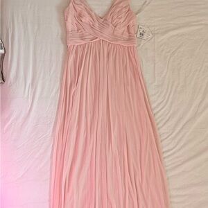 NWT Davids Bridal Full Length Size 4 Pink Blush Dress Bridesmaid Wedding Formal